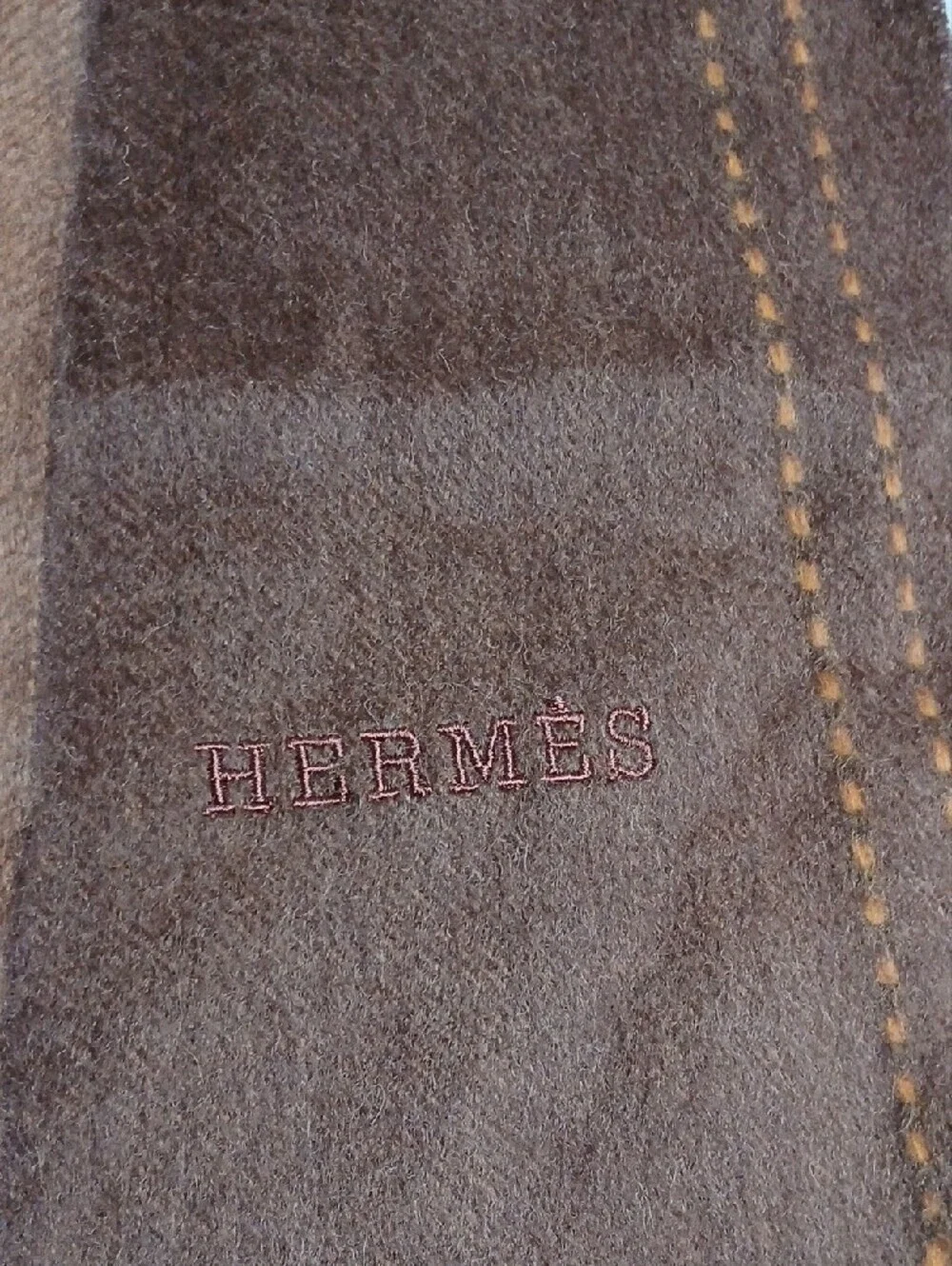 Hermes Brown Two-Tone Men's Scarf